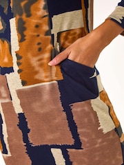 Amarelo - Roman com Print bolso geométrica Dress - Imagem 5 de 5