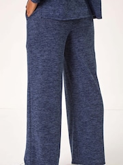 Roman Blue Soft Touch Wide Leg Trousers - Image 3 of 5
