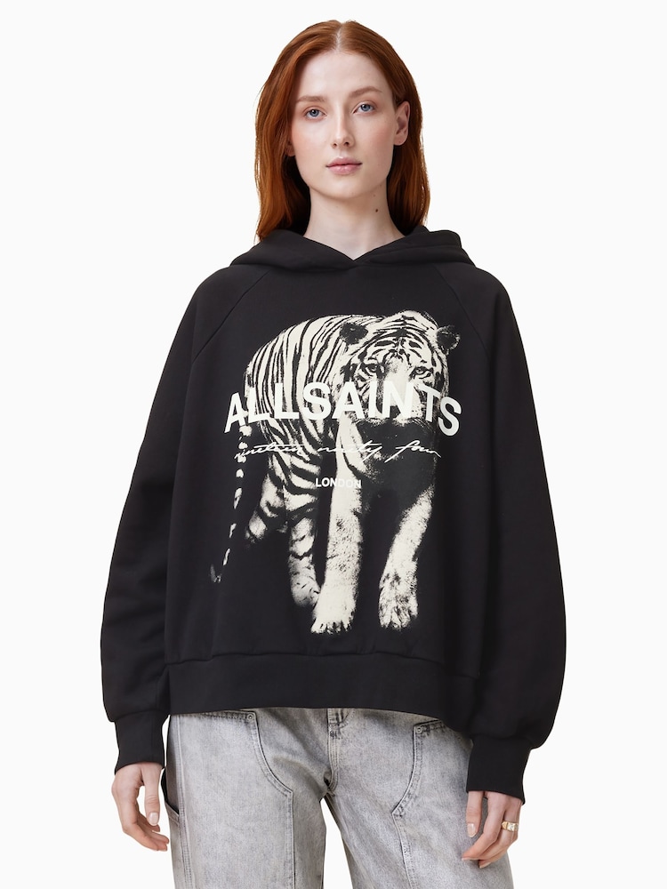 AllSaints Black Kit Talon 100% Cotton Hoodie - Image 1 of 5