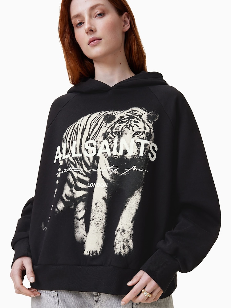 AllSaints Black Kit Talon 100% Cotton Hoodie - Image 4 of 5