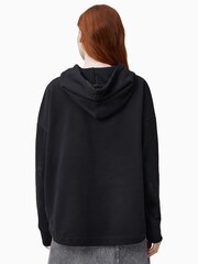 AllSaints Black Etie Embroidery Rose 100% Organic Cotton Hoodie - Image 5 of 7