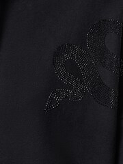 AllSaints Black Etie Embroidery Rose 100% Organic Cotton Hoodie - Image 7 of 7