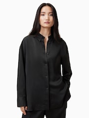 AllSaints Black Myrtle Shirt - Image 1 of 6