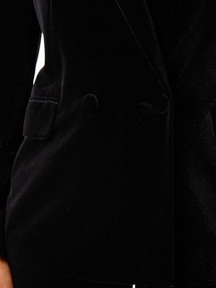 Roman Black Velvet Double Breasted Blazer - Image 5 of 5 Roman Black Velvet Double Breasted Blazer - Image 5 of 5