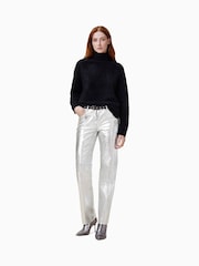 AllSaints Silver Saige Foil Trousers - Image 1 of 6