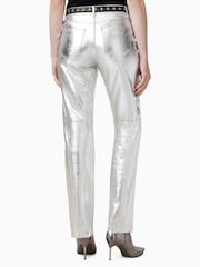 AllSaints Silver Saige Foil Trousers - Image 4 of 6