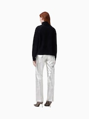 AllSaints Silver Saige Foil Trousers - Image 5 of 6