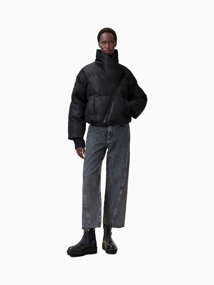 AllSaints Black Nickol Puffer Jacket - Image 2 of 8