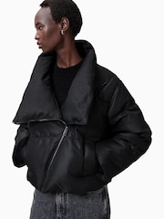 AllSaints Black Nickol Puffer Jacket - Image 7 of 8
