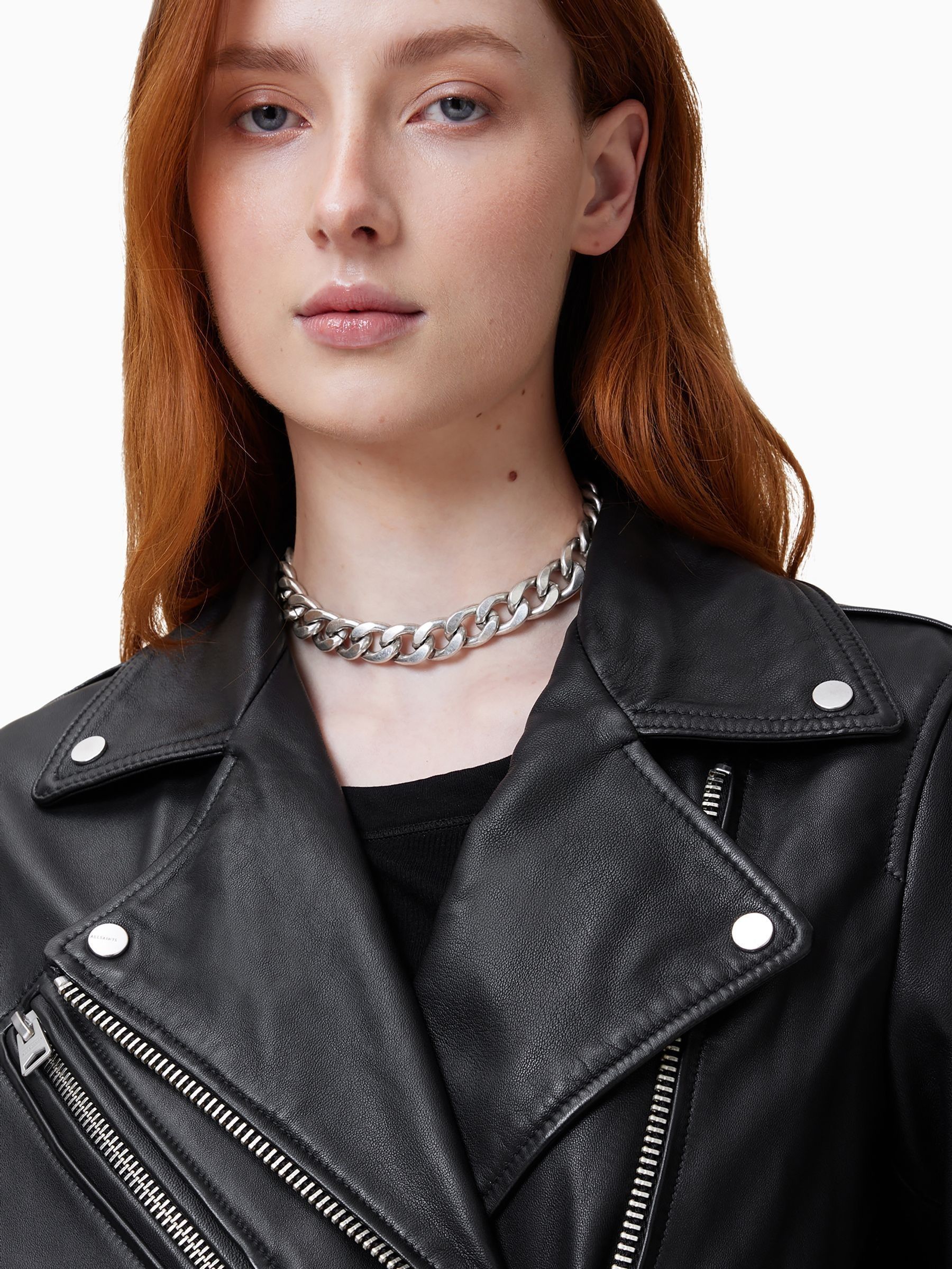 Buy AllSaints Black Billie Pearly Biker Jacket from Next USA