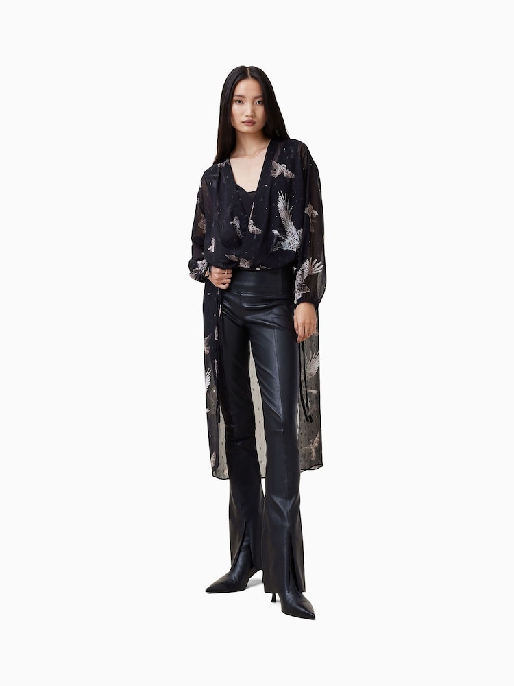 AllSaints Black Avala Top - Image 3 of 6