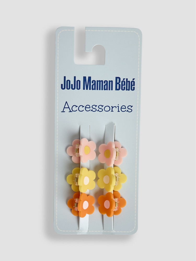 JoJo Maman Bébé Orange 6-Pack Claw Clips - Image 1 of 3