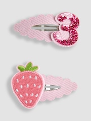 JoJo Maman Bébé Pink 2 Pack 3rd Birthday Clips - Image 1 of 3