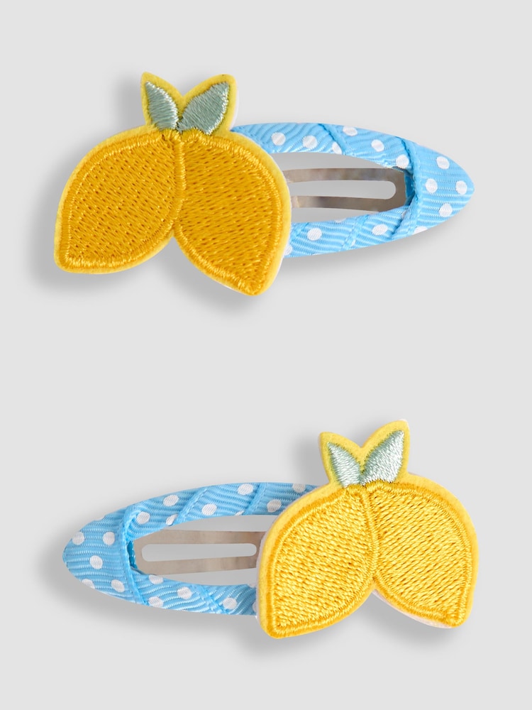 JoJo Maman Bébé Yellow Lemon Clips 2 Pack - Image 1 of 3