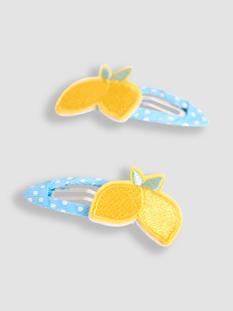 JoJo Maman Bébé Yellow Lemon Clips 2 Pack - Image 2 of 3