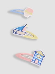 JoJo Maman Bébé Blue Beach Hut Clips 3 Pack - Image 2 of 3