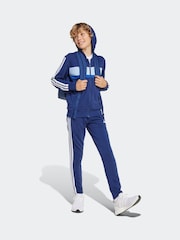 adidas Blue Essentials Tiberio 3-Stripes French Terry Tracksuit Kids - Image 3 of 8