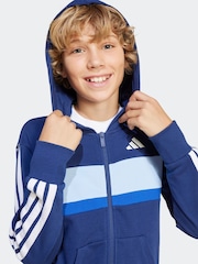 adidas Blue Essentials Tiberio 3-Stripes French Terry Tracksuit Kids - Image 4 of 8