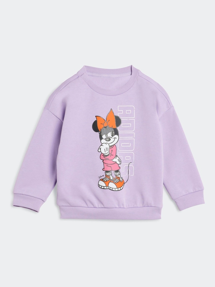 adidas Purple Disney Minnie Mouse Sweatshirt and Joggers Set Infant Kids - Image 2 of 7