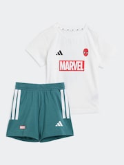 adidas White Marvel Spider-Man Infant Kids T-Shirt and Shorts Set - Image 1 of 7