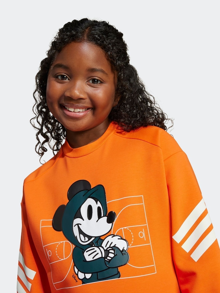 adidas Orange Disney Mickey Mouse Sweatshirt Little Kids - Image 1 of 4