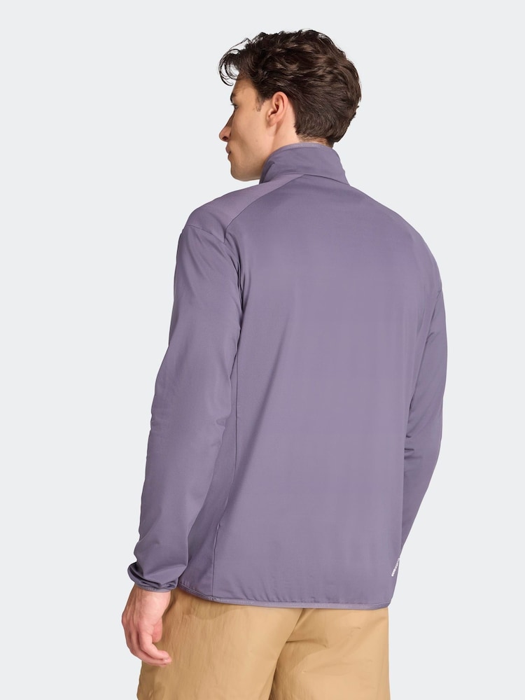 adidas Purple Terrex Multi CLIMAWARM Half-Zip Tech Fleece Jacket - Image 2 of 6 adidas Purple Terrex Multi CLIMAWARM Half-Zip Tech Fleece Jacket - Image 2 of 6