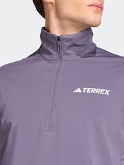 adidas Purple Terrex Multi CLIMAWARM Half-Zip Tech Fleece Jacket - Image 5 of 6