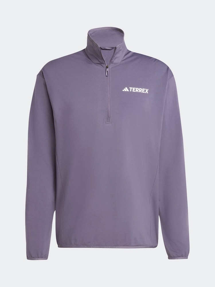 adidas Purple Terrex Multi CLIMAWARM Half-Zip Tech Fleece Jacket - Image 6 of 6 adidas Purple Terrex Multi CLIMAWARM Half-Zip Tech Fleece Jacket - Image 6 of 6
