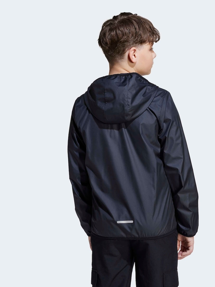 adidas Black Tiberio Kids Windbreaker - Image 2 of 6