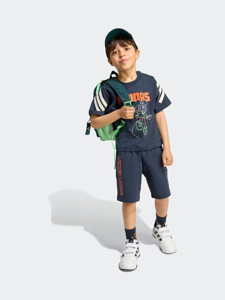 adidas Blue Disney Mickey Mouse T-Shirt and Shorts Set Little Kids - Image 1 of 7
