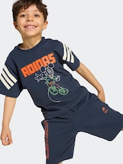 adidas Blue Disney Mickey Mouse T-Shirt and Shorts Set Little Kids - Image 3 of 7