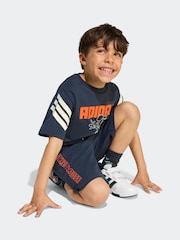 adidas Blue Disney Mickey Mouse T-Shirt and Shorts Set Little Kids - Image 4 of 7