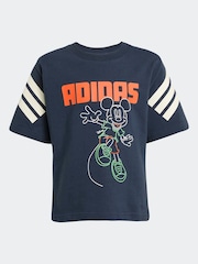 adidas Blue Disney Mickey Mouse T-Shirt and Shorts Set Little Kids - Image 6 of 7