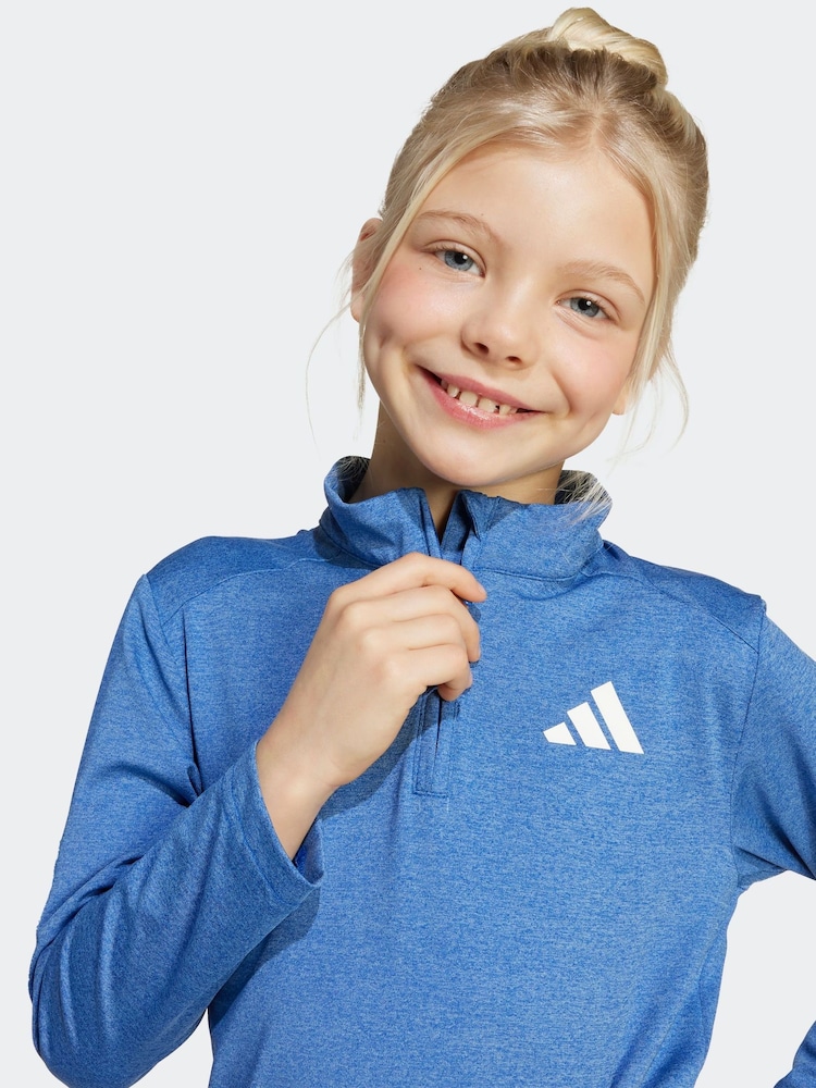 adidas Blue Quarter Zip and Jogger Sports Set Little Kids - Image 4 of 4 adidas Blue Quarter Zip and Jogger Sports Set Little Kids - Image 4 of 4