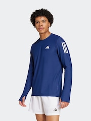 adidas Blue Own the Run Long Sleeve Long-Sleeve Top - Image 1 of 7