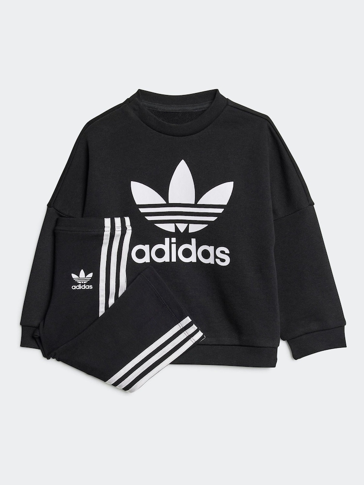 adidas Originals Black Loose Sweatshirt and Flared Leggings Set - Image 1 of 7