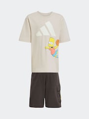 adidas Brown The Simpsons T-Shirt and Shorts Set Little Kids - Image 6 of 8
