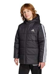 adidas Black Essentials 3-Stripes Padded Kids Jacket - Image 3 of 8