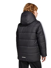 adidas Black Essentials 3-Stripes Padded Kids Jacket - Image 4 of 8