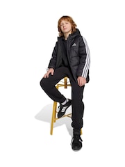 adidas Black Essentials 3-Stripes Padded Kids Jacket - Image 5 of 8