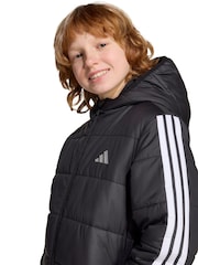 adidas Black Essentials 3-Stripes Padded Kids Jacket - Image 7 of 8