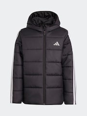 adidas Black Essentials 3-Stripes Padded Kids Jacket - Image 8 of 8