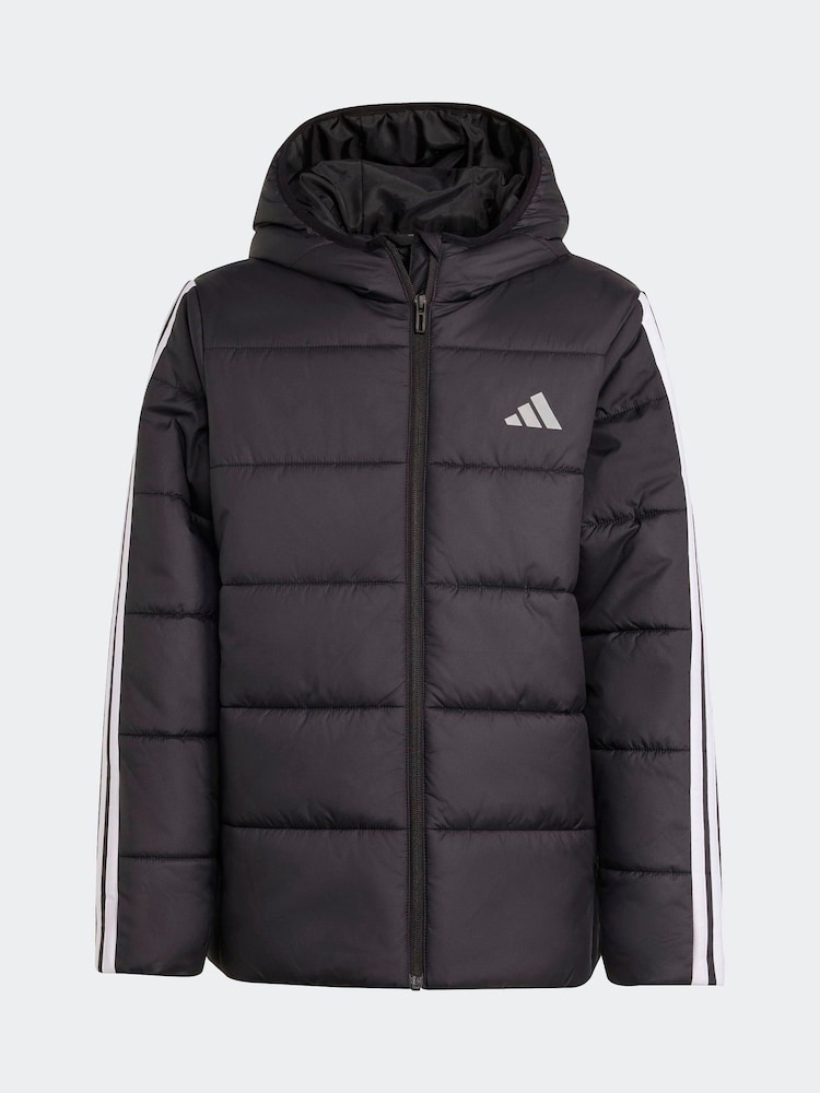 adidas Black Essentials 3-Stripes Padded Kids Jacket - Image 8 of 8 adidas Black Essentials 3-Stripes Padded Kids Jacket - Image 8 of 8
