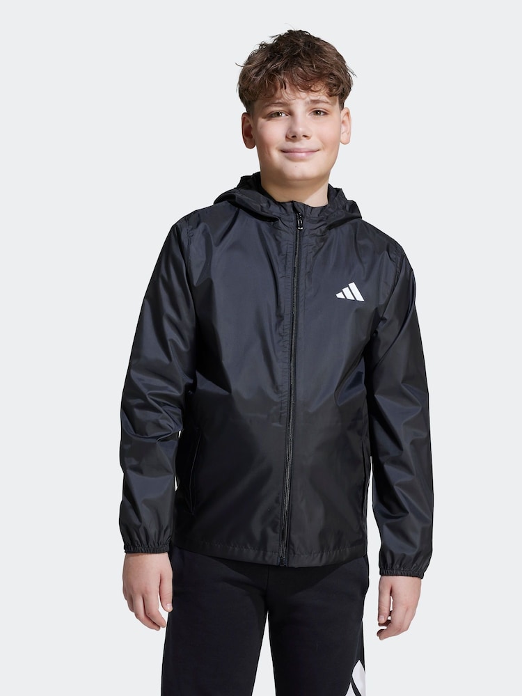 adidas Black Waterproof Kids Rain Jacket - Image 1 of 8 adidas Black Waterproof Kids Rain Jacket - Image 1 of 8