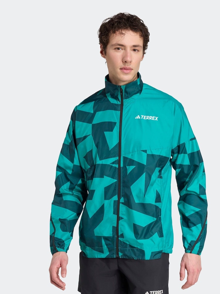 adidas Green Terrex Multi Printed Wind Jacket - Image 1 of 6
