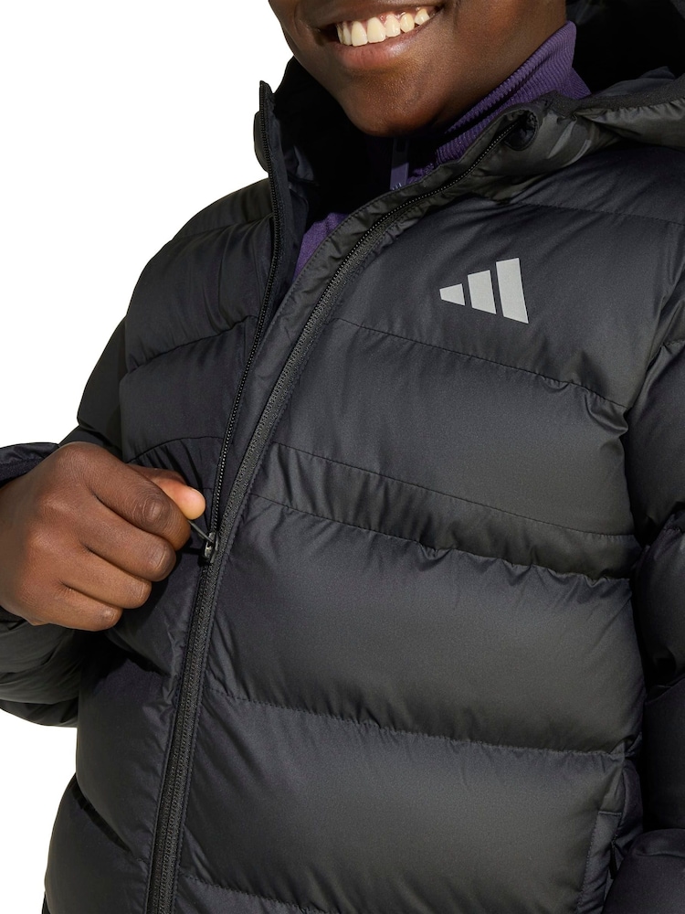 adidas Black Synthetic Down Kids Jacket - Image 5 of 5