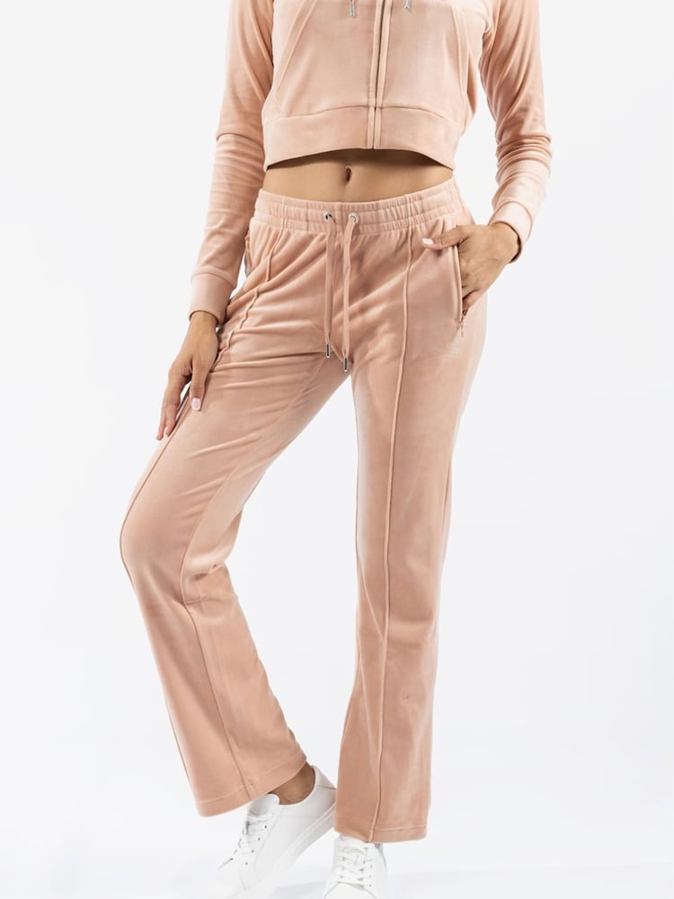 Juicy Couture Cream Velour Track Jogger - Image 1 of 6 Juicy Couture Cream Velour Track Jogger - Image 1 of 6
