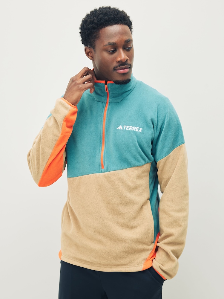 adidas Green Terrex Multi Climawarm Anorak Fleece - Image 1 of 5 adidas Green Terrex Multi Climawarm Anorak Fleece - Image 1 of 5
