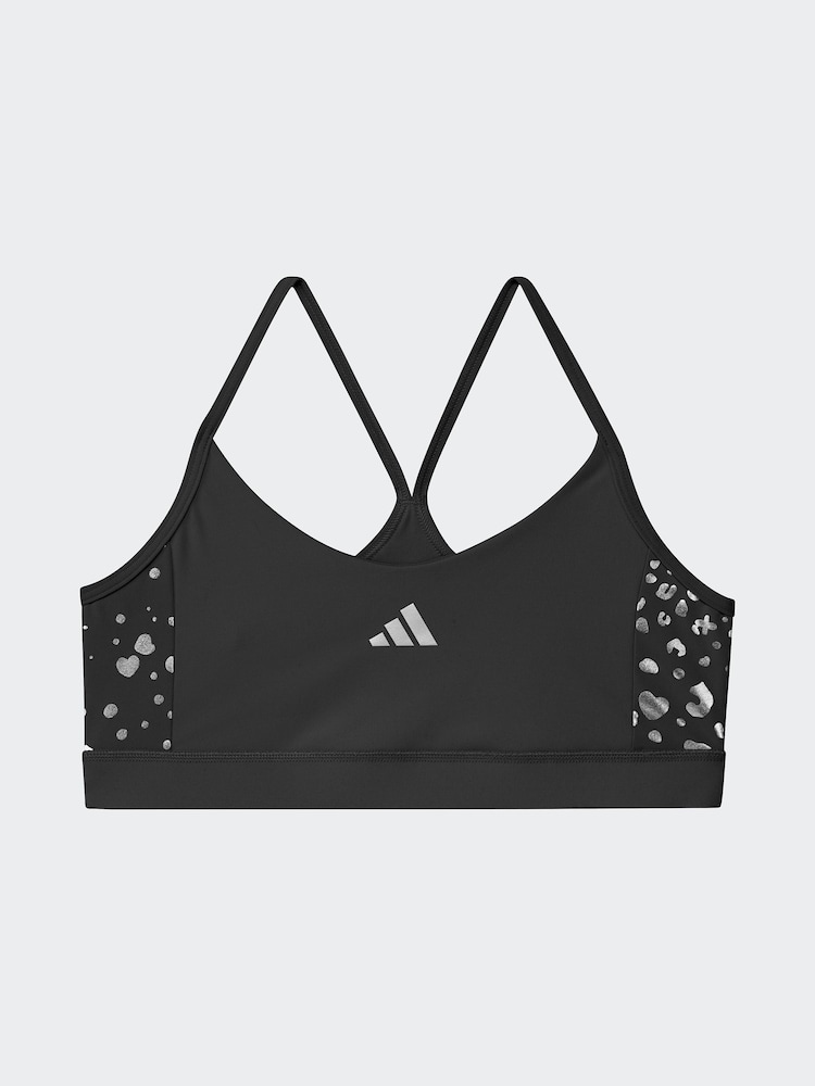 adidas Black Train Essentials Glam Print Kids Bra - Image 1 of 1