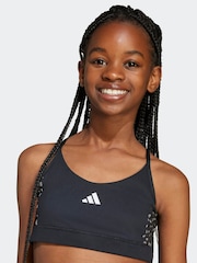adidas Black Train Essentials Glam Print Kids Bra - Image 4 of 7